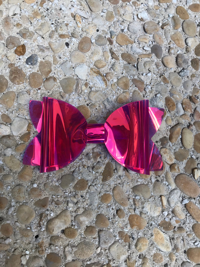 Large Pink Glossy Pool Bow