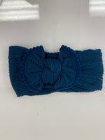 Head Wrap with Bow and Small Pom Poms RTS