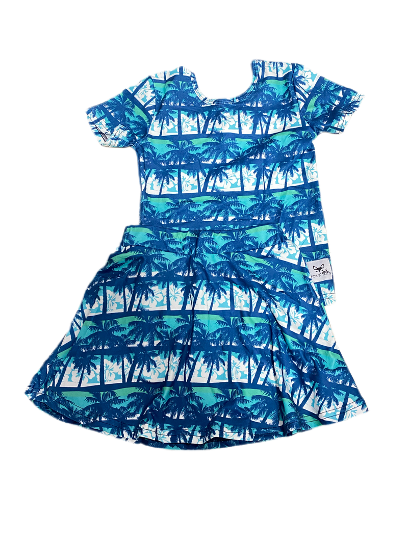 RTS Tropical Trees Two Piece Twirl Dress