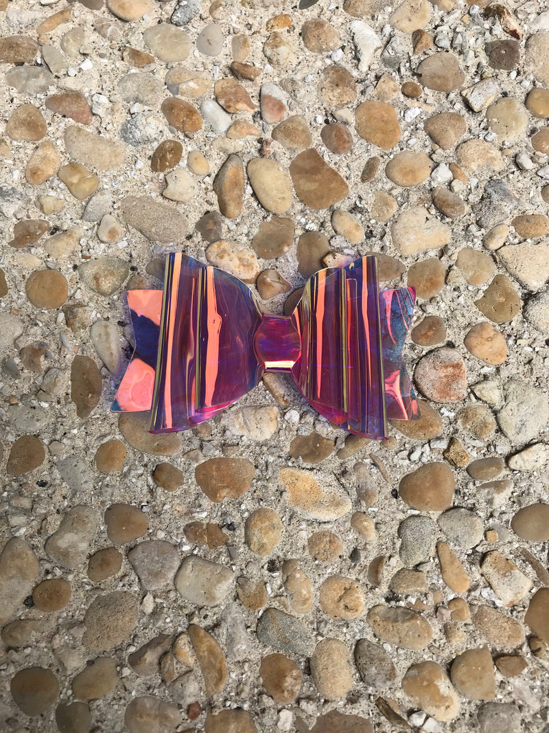 Small Light Pink Glossy Pool Bow