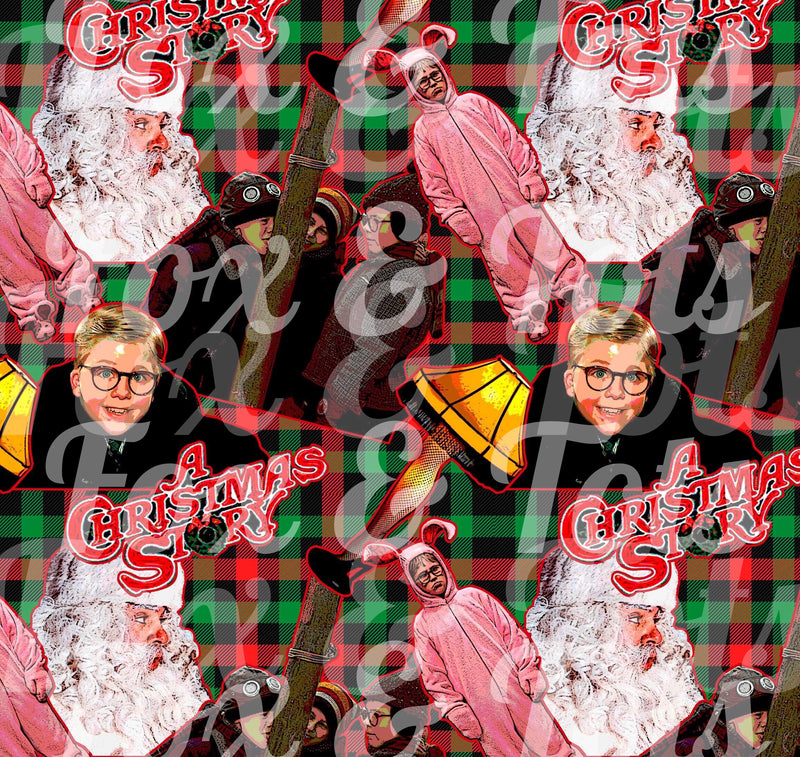 Plaid Christmas Story Fabric