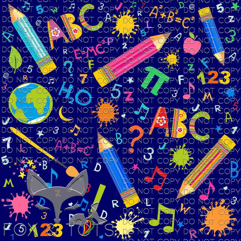 Numbers and Letters Fabric