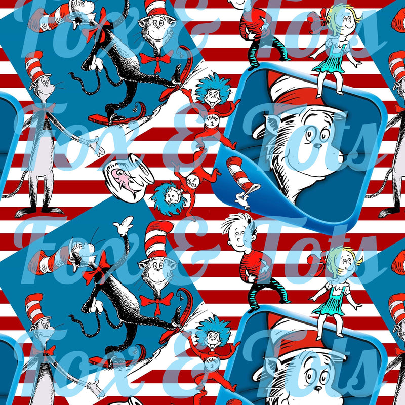 Cat in the Hat Fabric