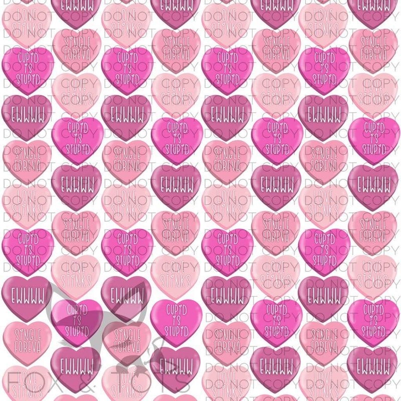 VDay Various Candy Hearts 2 Fabric