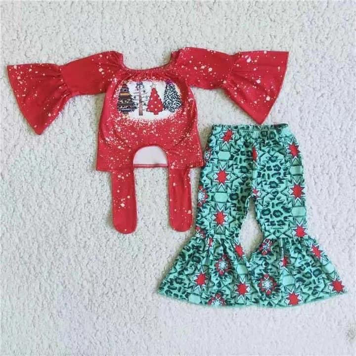 PREORDER CHRISTMAS TIE SHIRT BELL 2 PIECE SET 2/3 WEEK TAT