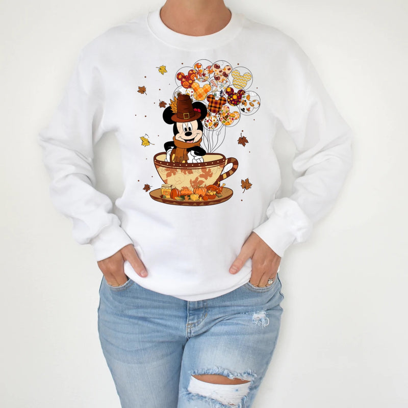 Thanksgiving mouse - teacup w balloons screen Pre order  (1.5 week TAT)