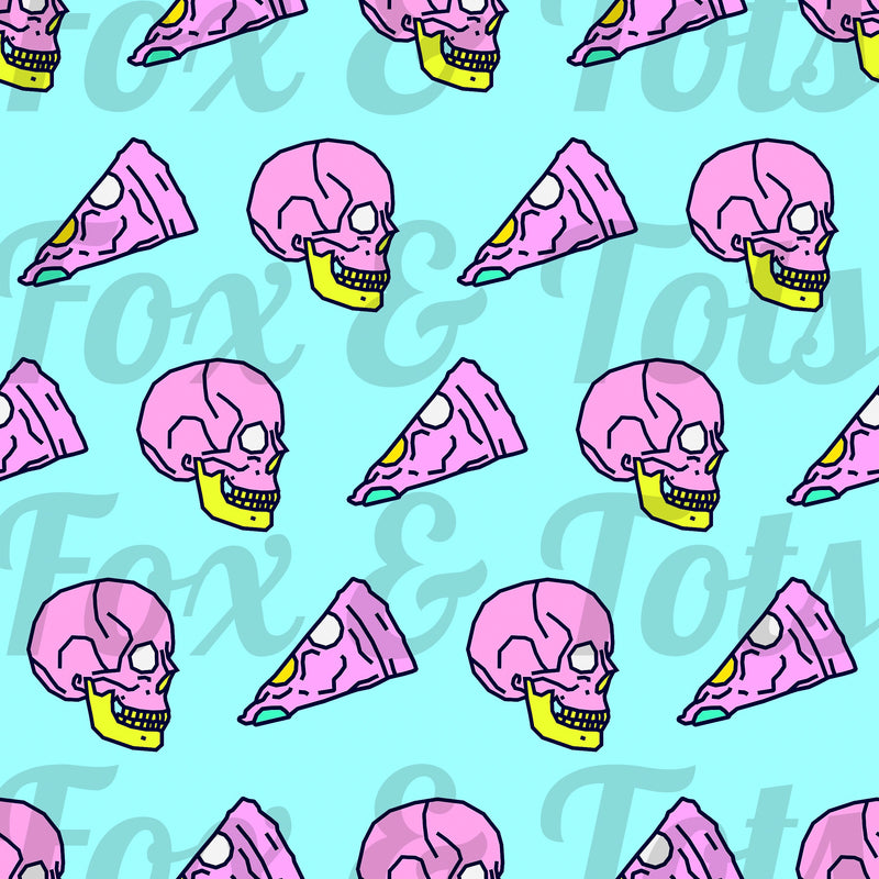 Pink Skull and Ice Cream Fabric