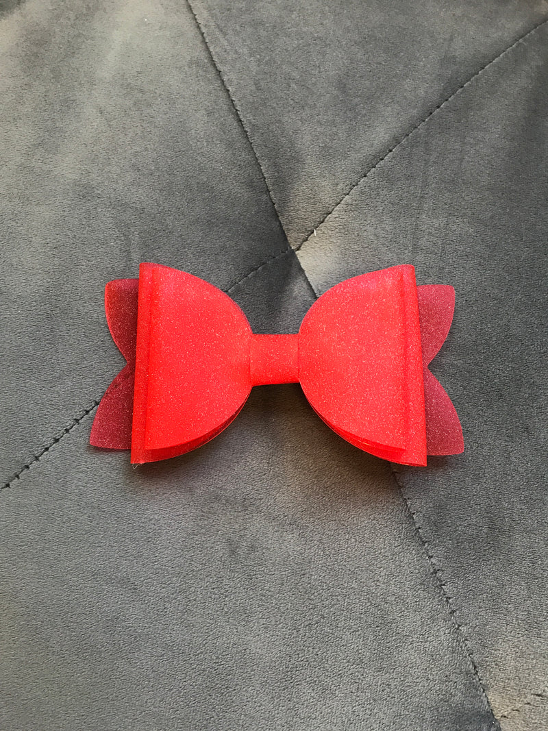 Large Red Shimmer Pool Bow