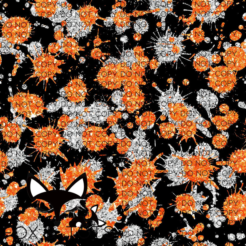 Halloween Glitter Splat Fabric