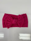 Head Wrap with Bow and Small Pom Poms RTS