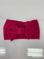 Head Wrap with Bow and Small Pom Poms RTS