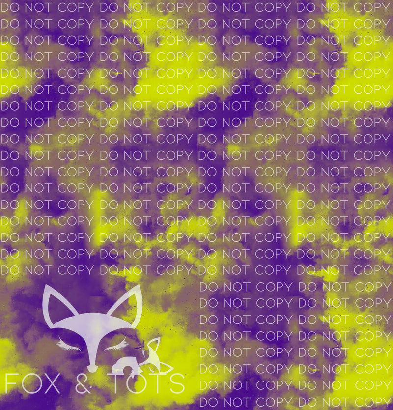 Neon Yellow Purple Smoke Fabric