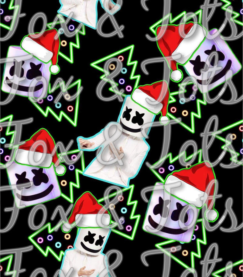 Marshmellow Neon Christmas Fabric