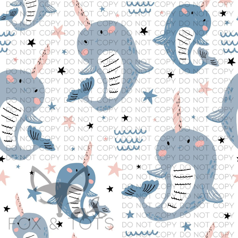 Happy Narwhal Fabric
