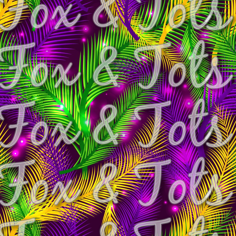 Mardi Gras Feathers Fabric – Fox & Tots